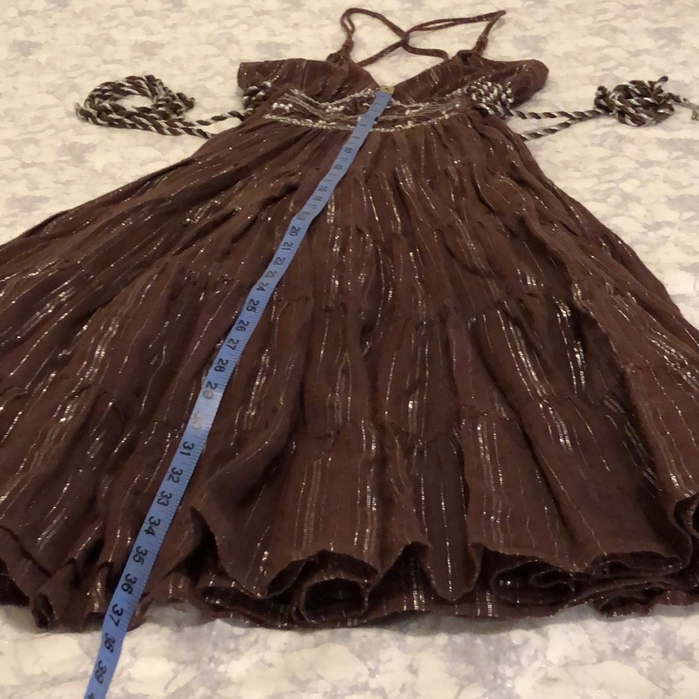 Brown Sundress with Silver Metallic Accents - Picture 5 of 8